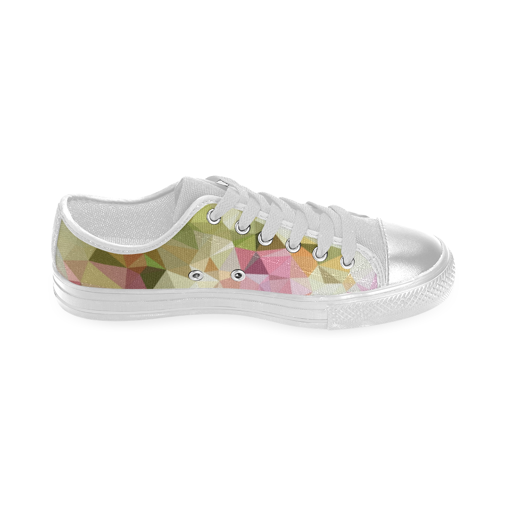 Low Poly Pastel Flowers Women's Classic Canvas Shoes (Model 018)