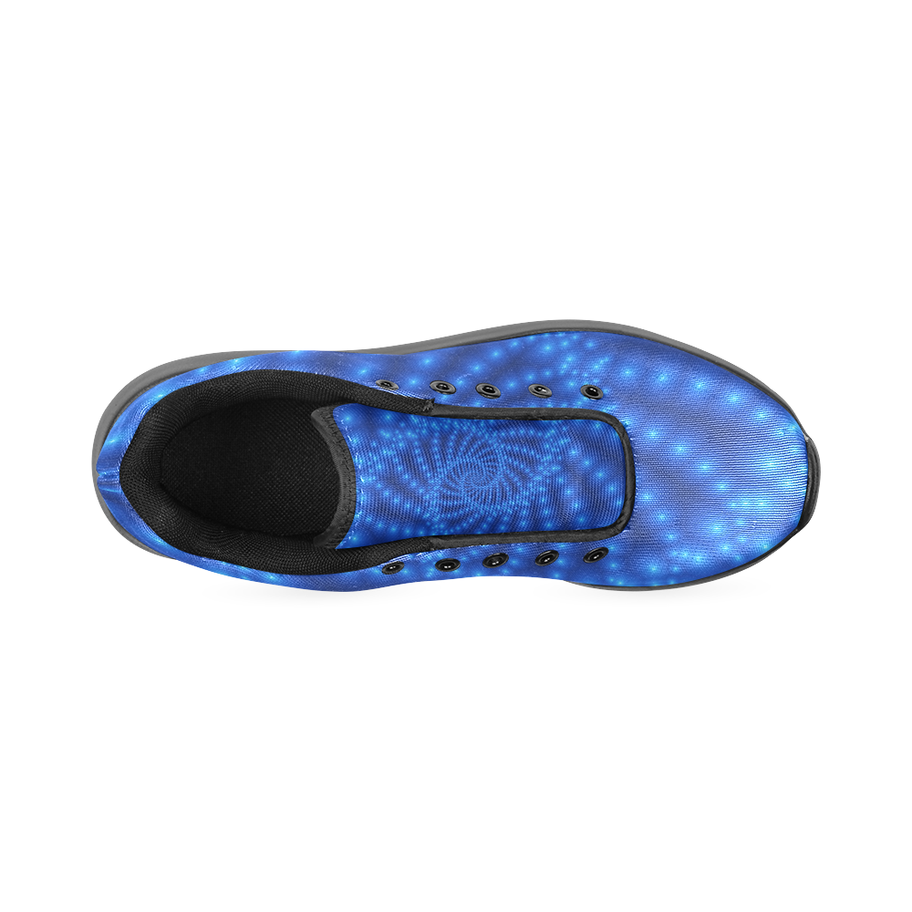 Glossy Blue Beads Spiral Fractal Women’s Running Shoes (Model 020)