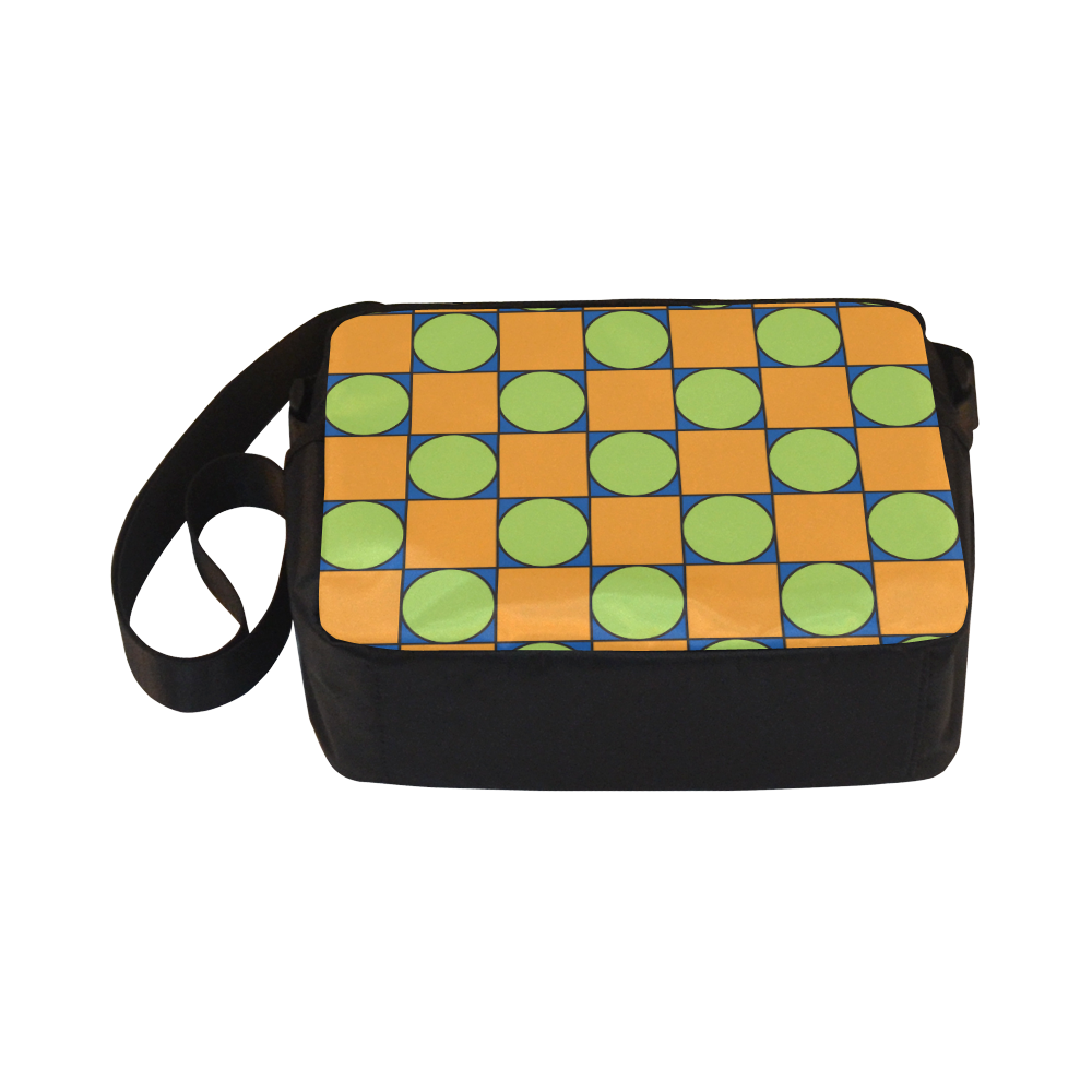 Green and Orange Geometric Pattern Classic Cross-body Nylon Bags (Model 1632)