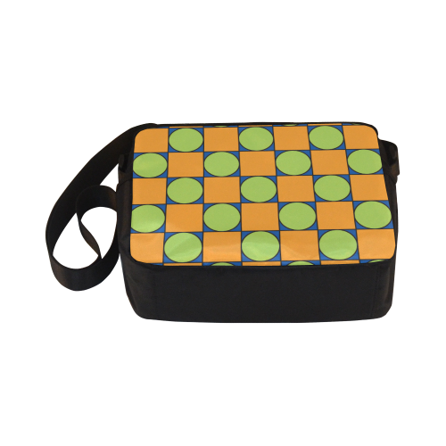 Green and Orange Geometric Pattern Classic Cross-body Nylon Bags (Model 1632)