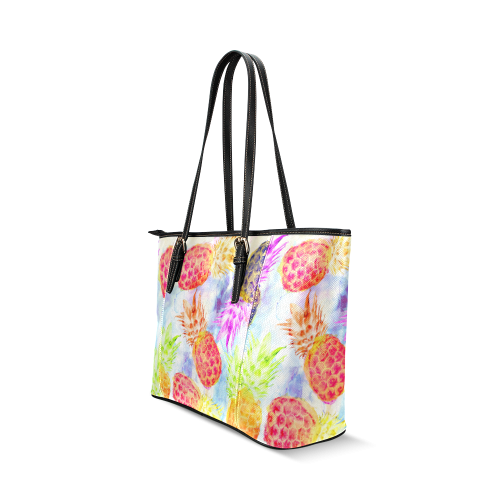 Pineapples Leather Tote Bag/Large (Model 1640)