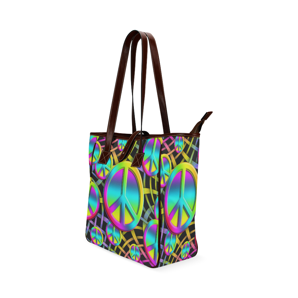 Colorful Peace Pattern Classic Tote Bag (Model 1644)