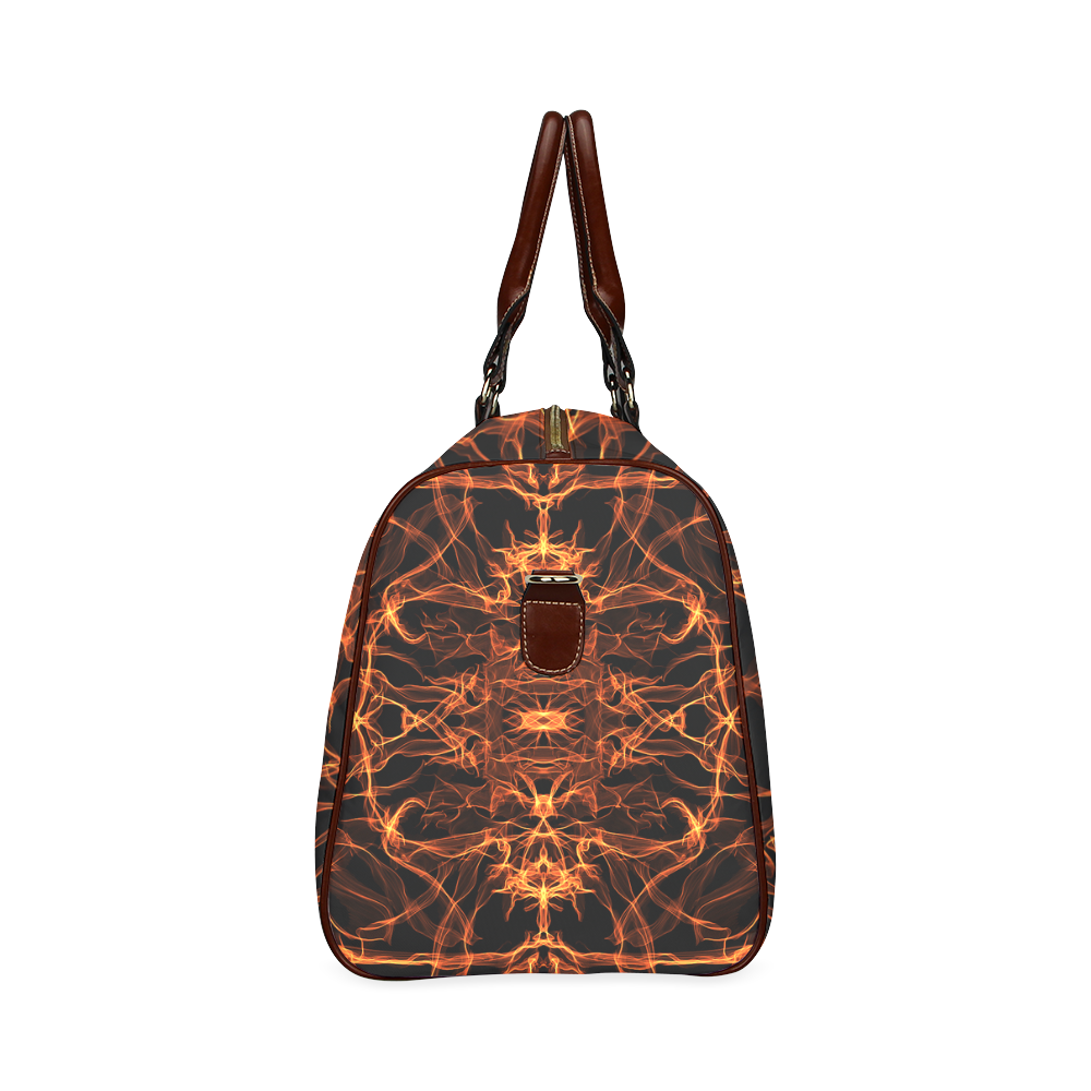 Orange SILK Arts Fractal Waterproof Travel Bag/Small (Model 1639)