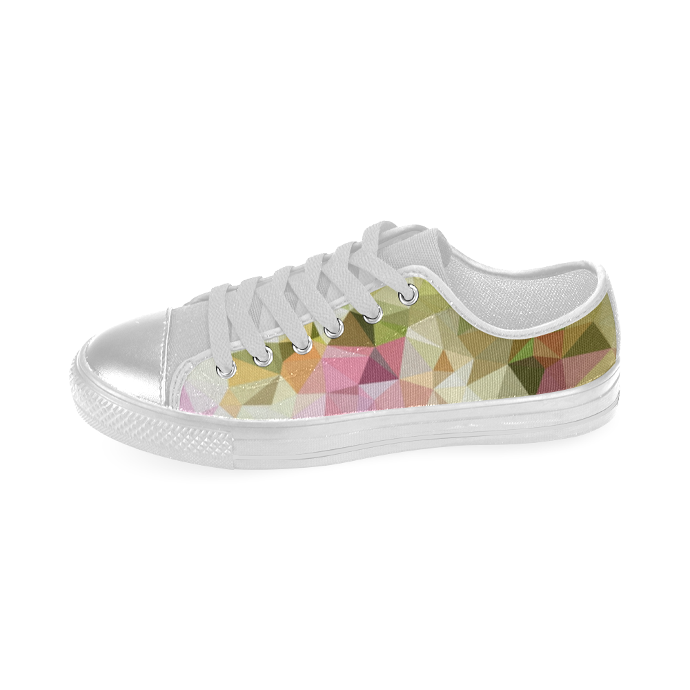 Low Poly Pastel Flowers Women's Classic Canvas Shoes (Model 018)