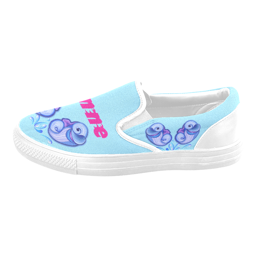 Baby dolphins Women's Unusual Slip-on Canvas Shoes (Model 019)