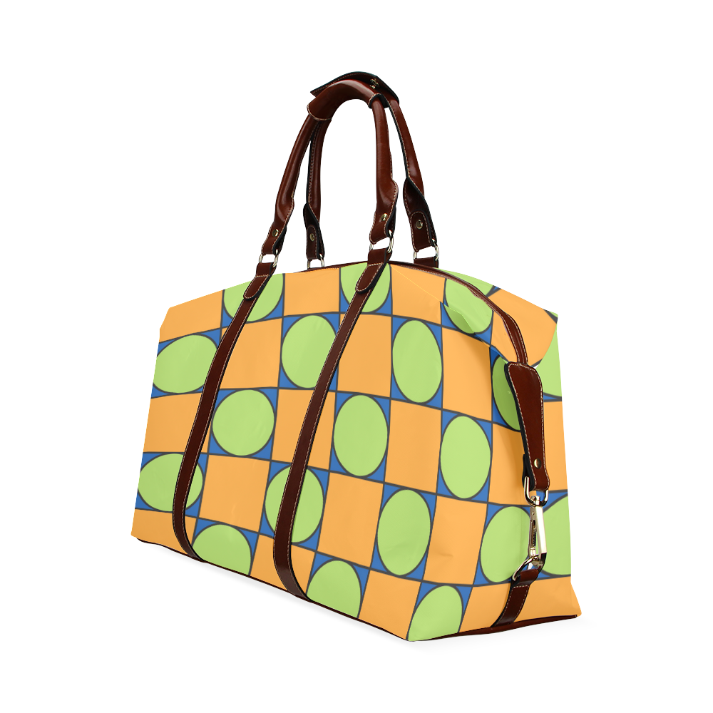 Green and Orange Geometric Pattern Classic Travel Bag (Model 1643)
