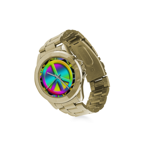 Colorful Peace Pattern Custom Gilt Watch(Model 101)