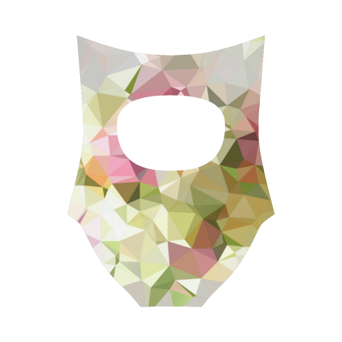 Low Poly Pastel Flowers Strap Swimsuit ( Model S05)