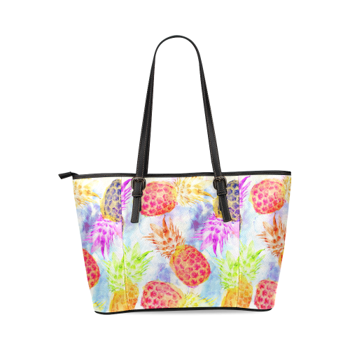 Pineapples Leather Tote Bag/Large (Model 1640)