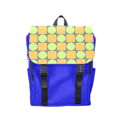 Green and Orange Geometric Pattern Casual Shoulders Backpack (Model 1623)