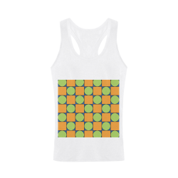 Green and Orange Geometric Pattern Plus-size Men's I-shaped Tank Top (Model T32)
