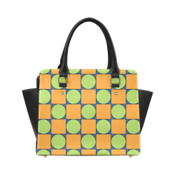 Green and Orange Geometric Pattern Classic Shoulder Handbag (Model 1653)