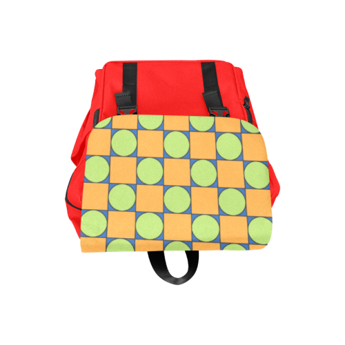 Green and Orange Geometric Pattern Casual Shoulders Backpack (Model 1623)