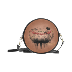 Summer design with flamingo Round Sling Bag (Model 1647)