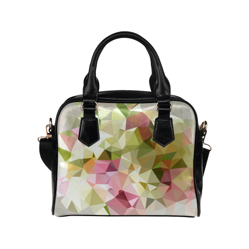 Low Poly Pastel Flowers Shoulder Handbag (Model 1634)