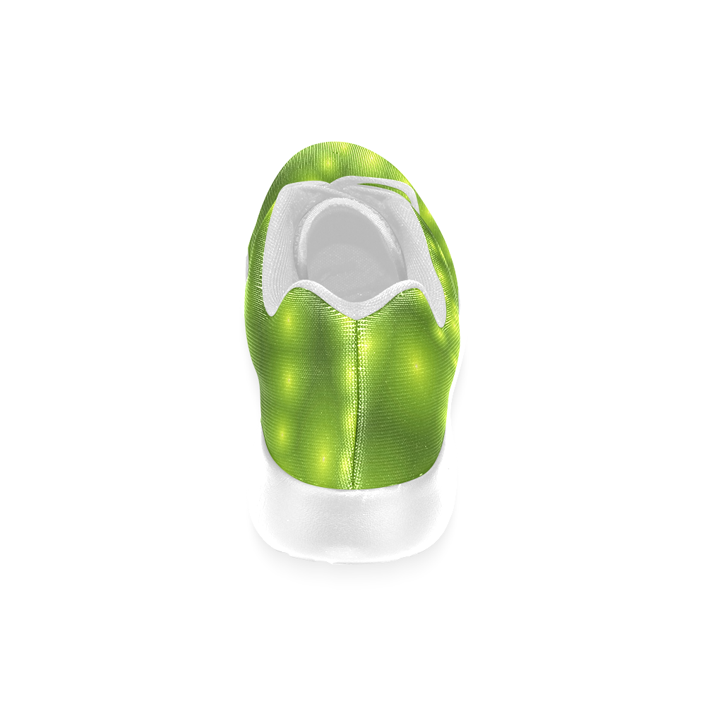 Glossy Lime Green Beads Spiral Fractal Women’s Running Shoes (Model 020)