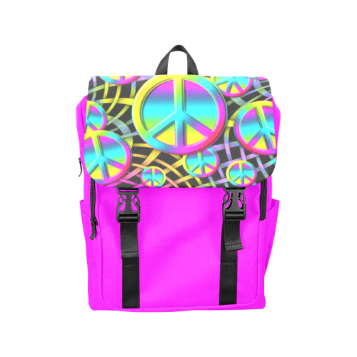 Colorful Peace Pattern Casual Shoulders Backpack (Model 1623)