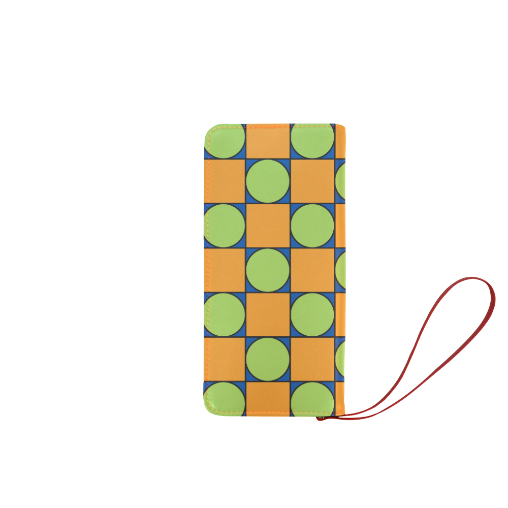 Green and Orange Geometric Pattern Women's Clutch Wallet (Model 1637)