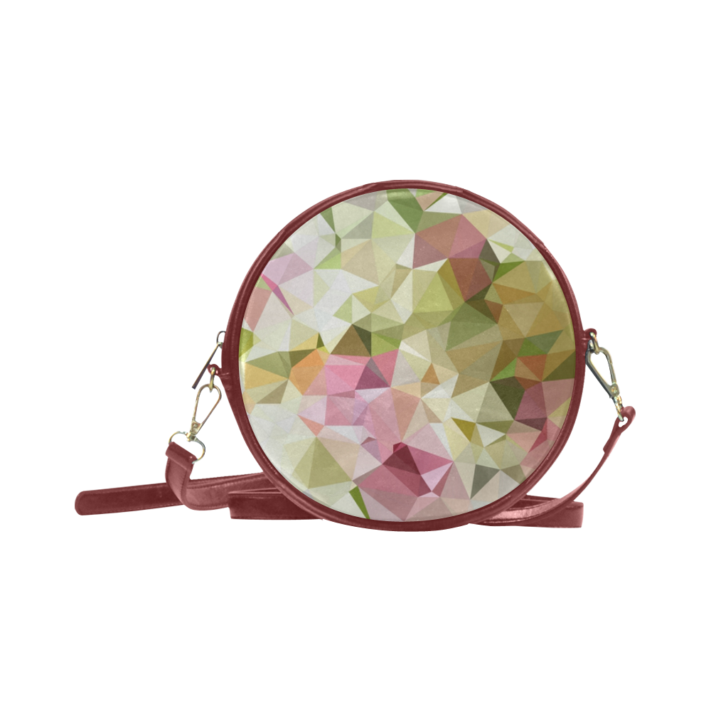 Low Poly - Pastel Flowers Round Sling Bag (Model 1647)