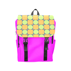 Green and Orange Geometric Pattern Casual Shoulders Backpack (Model 1623)