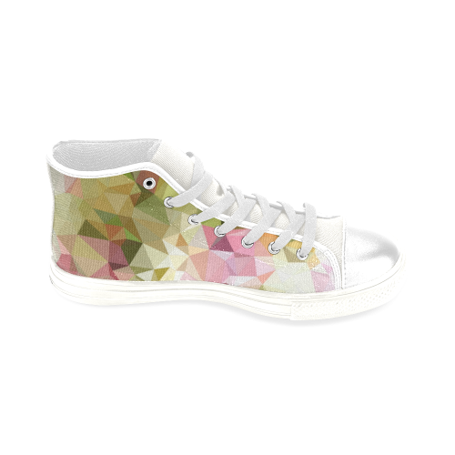 Low Poly Pastel Flowers Men’s Classic High Top Canvas Shoes (Model 017)