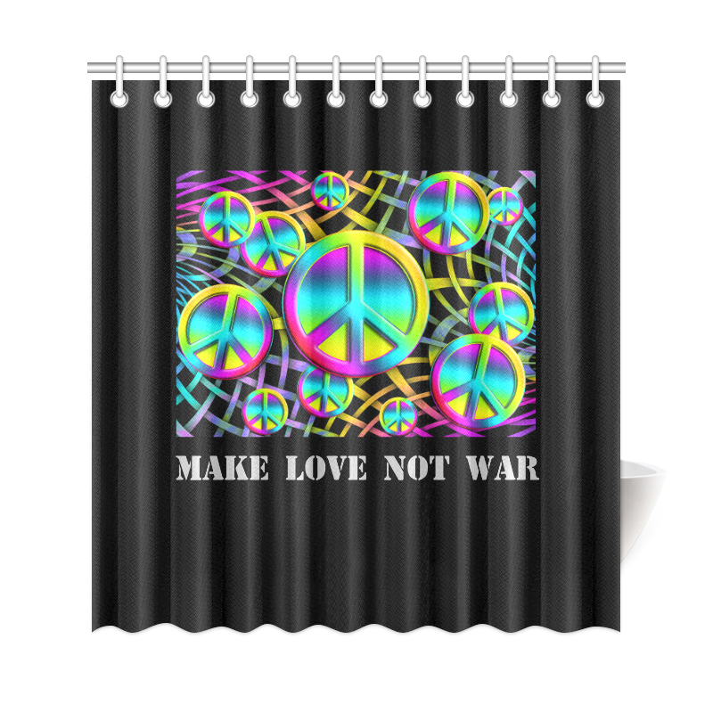 Colorful Peace Pattern Shower Curtain 69"x72"
