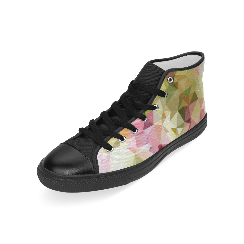 Low Poly - Pastel Flower Men’s Classic High Top Canvas Shoes (Model 017)