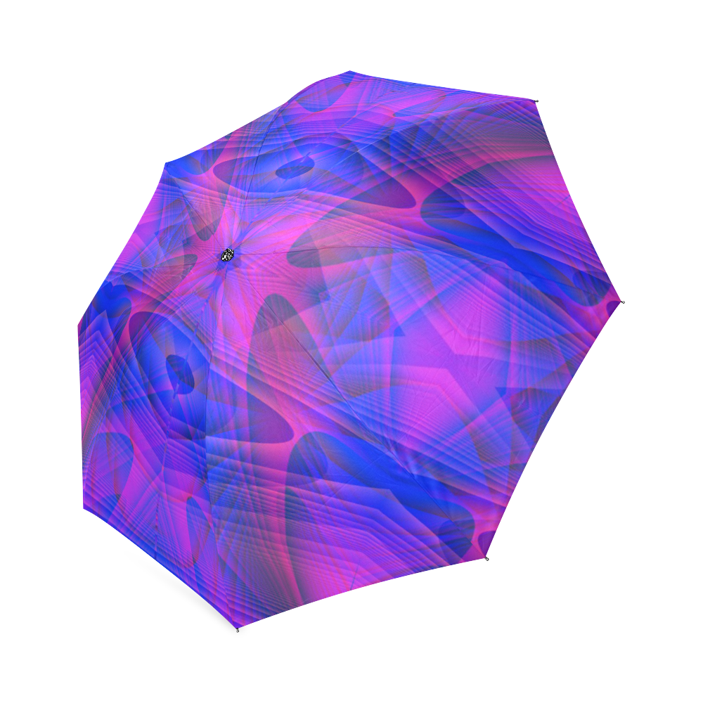 Blue and Purple Modern Abstract Foldable Umbrella (Model U01)