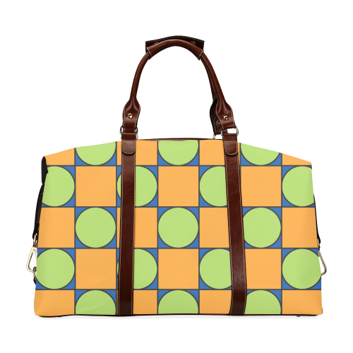Green and Orange Geometric Pattern Classic Travel Bag (Model 1643)