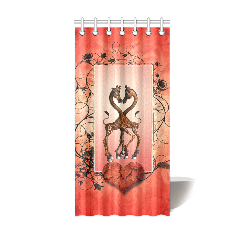 Giraffe in love Shower Curtain 36"x72"