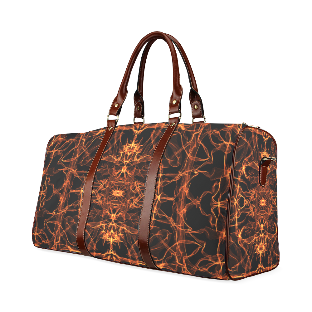 Orange SILK Arts Fractal Waterproof Travel Bag/Small (Model 1639)