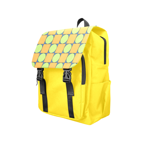 Green and Orange Geometric Pattern Casual Shoulders Backpack (Model 1623)