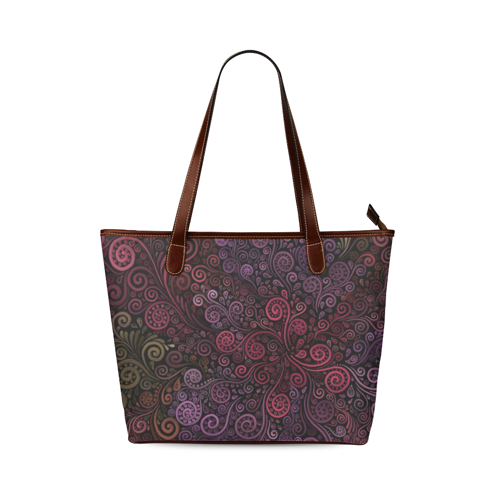Psychedelic 3D Rose Shoulder Tote Bag (Model 1646)