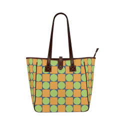 Green and Orange Geometric Pattern Classic Tote Bag (Model 1644)