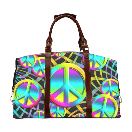 Colorful Peace Pattern Classic Travel Bag (Model 1643)