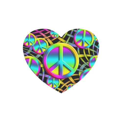 Colorful Peace Pattern Heart-shaped Mousepad