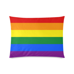 Gay Pride Rainbow Flag Stripes Custom Zippered Pillow Case 20"x26"(Twin Sides)