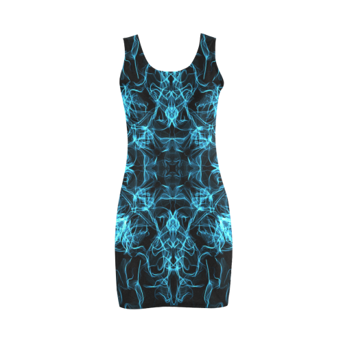 Blue SILK Arts Fractal Medea Vest Dress (Model D06)