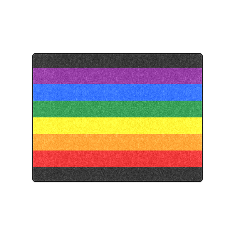 Gay Pride Rainbow Flag Stripes Blanket 50"x60"