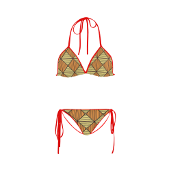 Geometric Triangle Pattern Custom Bikini Swimsuit