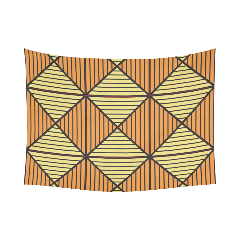 Geometric Triangle Pattern Cotton Linen Wall Tapestry 80"x 60"