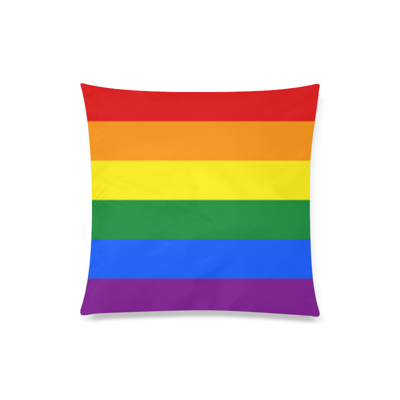 Gay Pride Rainbow Flag Stripes Custom Zippered Pillow Case 20"x20"(Twin Sides)