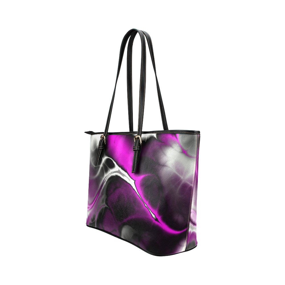awesome fractal 33 Leather Tote Bag/Small (Model 1651)