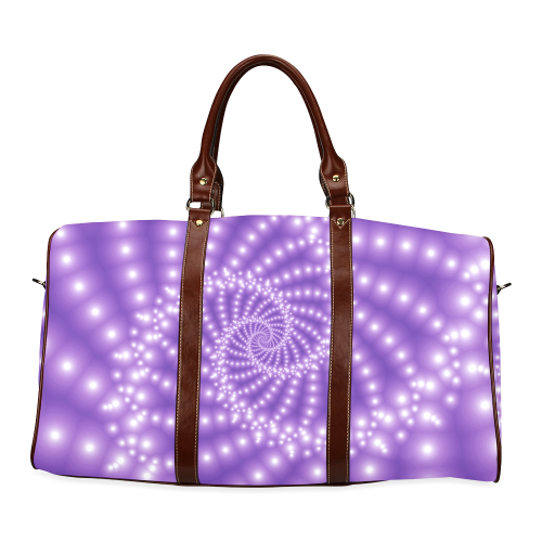 Glossy Purple Beads Spiral Fractal Waterproof Travel Bag/Small (Model 1639)