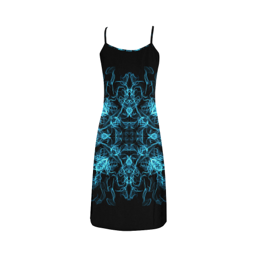 Blue SILK Arts Fractal Alcestis Slip Dress (Model D05)