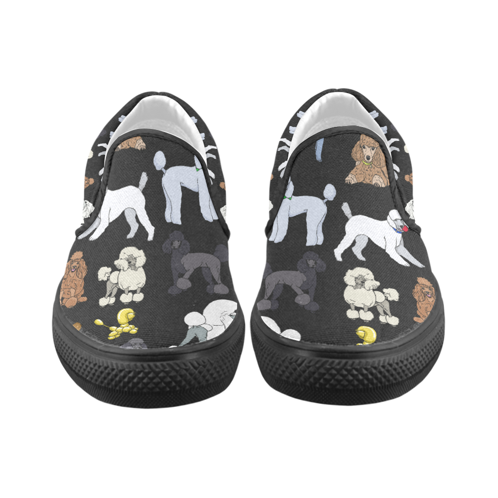 poodlesblack Women's Unusual Slip-on Canvas Shoes (Model 019)