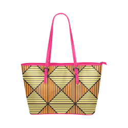 Geometric Triangle Pattern Leather Tote Bag/Small (Model 1651)