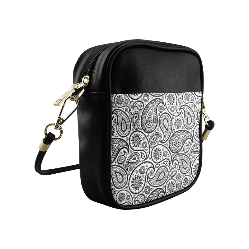 Black Paisley pattern Sling Bag (Model 1627)