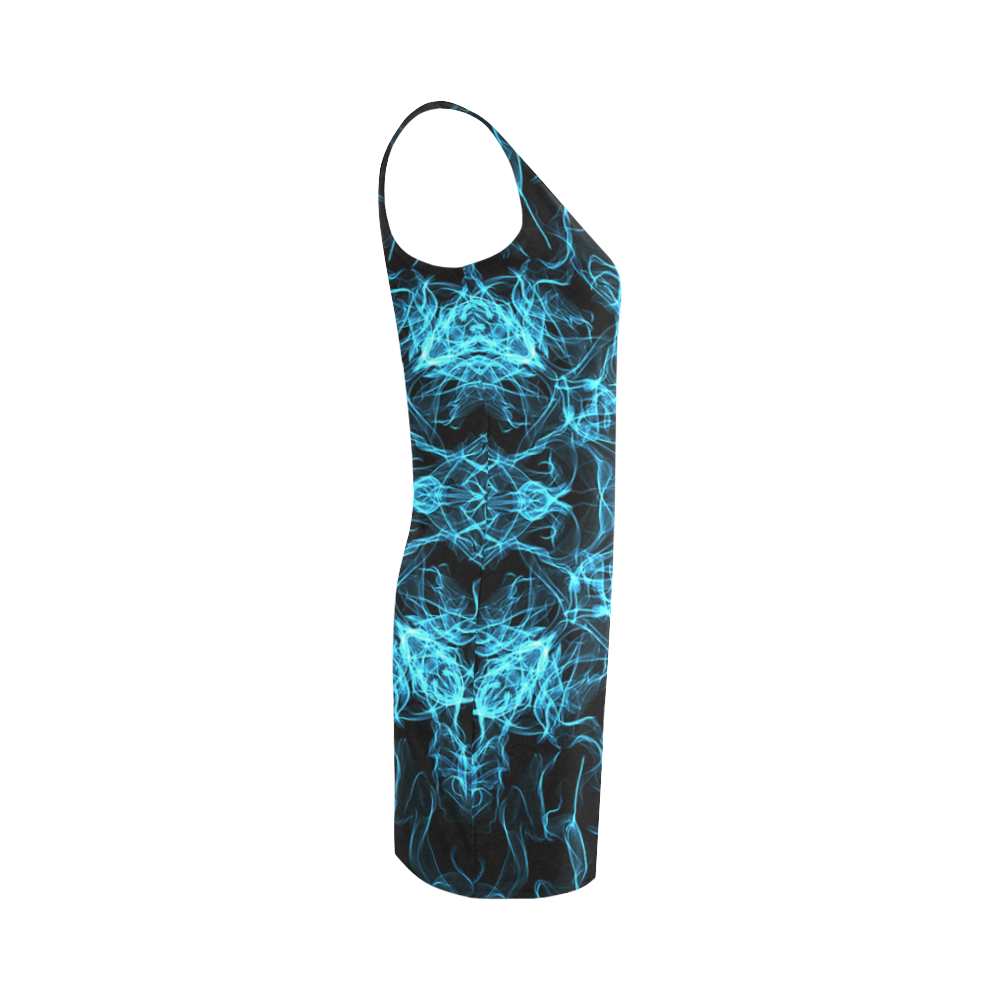 Blue SILK Arts Fractal Medea Vest Dress (Model D06)