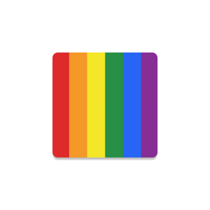 Gay Pride Rainbow Flag Stripes Square Coaster